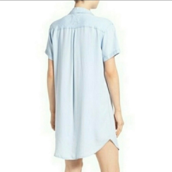 Rails Rocky Lace-Up light wash Lyocell Chambray Shirt Dress M - Picture 2 of 10